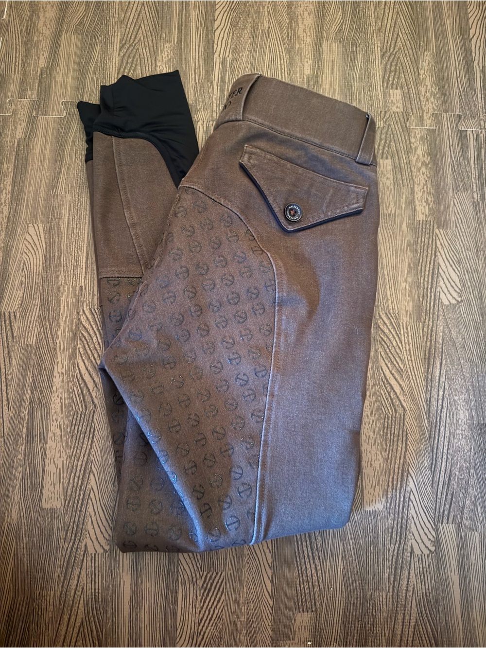 Halter Ego Evolution Heritage Denim Full Seat Breeches - Brown - 26 NWOT